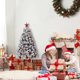 thumbnail image 4 of 4.5ft pre - lit green y blanca artificial christmas tree, snow - flocked, tamaño completo, con premium hinged design y foldable metal stand, ideal para para christmas party decoration, 4 of 7