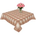 thumbnail image 2 of Khaki Checkered Table Cloth Waterproof Tablecloths, Farmhouse Plaid Buffalo Elegant Tablecloth Dining Table Cover for Kitchen Party Tabletop Outdoor, Square Tablecloth 60x60 Inch, 2 of 9