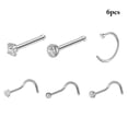 thumbnail image 2 of Nose Piercing Jewelry Decorative 6PCS Rhinestone Screw Nose Studs Nose Rings, 2 of 10