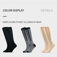 thumbnail image 6 of harmtty Winter socks 1 Pair Stockings Zipper Closure Convenient Wear Striped Print Solid Color Cold Resistant Compression Anti-slip Soft Warm Women Long Stockings Apricot, 6 of 8