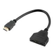 Funie 1 in 2 Out 1080P HD Splitter HDMI-compatible Male to Dual Female Adapter Converter Cable