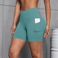 thumbnail image 4 of Mifsaly Womens High Waisted Biker Shorts Tummy Control Yoga Shorts with Pockets Athletic Compression Workout Running Gym Cycling Exercise Clothes Blue,XL, 4 of 7
