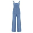 thumbnail image 5 of Summer Jumpsuits for Women Plus Size Summer Casual Denim Long Rompers Women's Fashion Adjustable Strap Overalls with Pockets S-2XL, 5 of 8