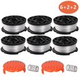 thumbnail image 1 of Paquete de 6 carretes de hilo con 2 cubiertas para reemplazar las cortadoras de césped Black Decker, 1 of 5