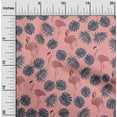 thumbnail image 1 of oneOone Viscose Jersey Dark Peach Orange Fabric Palm Leaves & Flamingo Sewing Material Print Fabric By The Yard 60 Inch Wide-KJU, 1 of 5