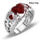 thumbnail image 1 of Heart-Shaped Stainless Steel Couples Rings for Men and Women - Perfect for Engagement and Wedding Bands, 1 of 4
