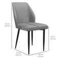 thumbnail image 3 of HOMCOM Dining Chairs Set of 2, Kitchen Chairs with PU Leather Upholstery, 3 of 10