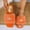 Orange, variant on Women Fluffy Faux Fur Rhinestone Crown Square Open Toe Slide Slippers Wine 7.5