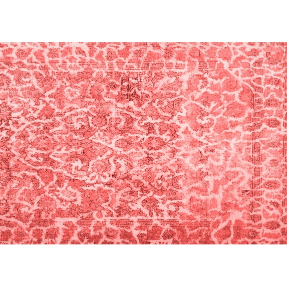 Ahgly Company Indoor Rectangle Abstract Red Contemporary Area Rugs, 5' x 8'