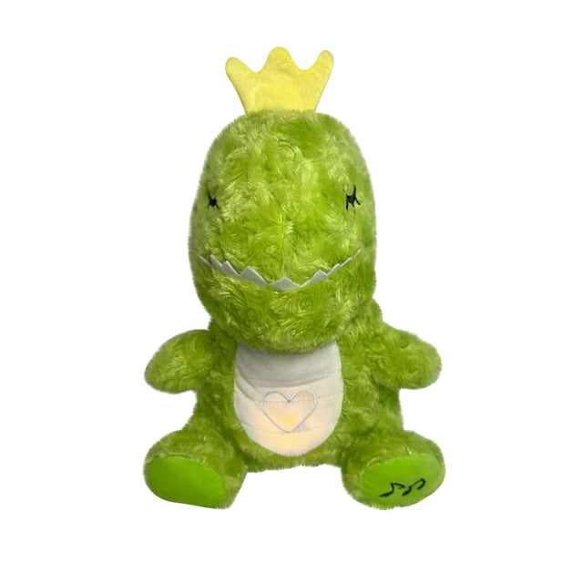 Máquina de sonido de dinosaurio para bebé, juguete para calmar a bebés con luces y movimiento sensoriales, respiración rítmica, portátil de peluche, muñeco de educación temprana de dinosaurio.