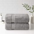 thumbnail image 2 of MADISON PARK SIGNATURE Drap de Bain 800 G/m2 100 % Coton Ensemble de 2 Pcs Argent 34x68, 2 of 4