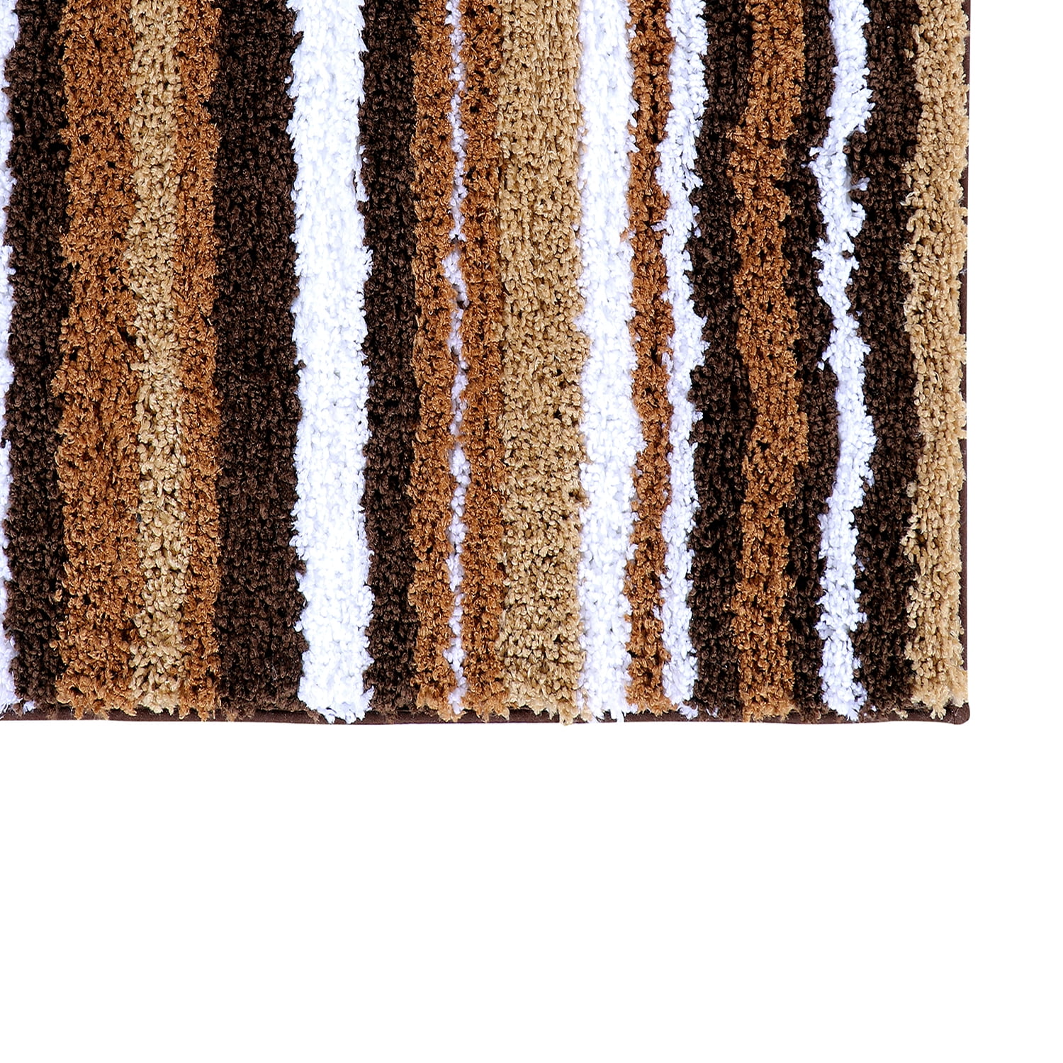 Better Trends 3 Piece Bathroom Rug Set 100% Polyester Soft Water Absorbent Non Slip Bath Mat Machine Washable Rug Griffie Collection - Brown