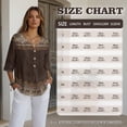 thumbnail image 7 of Jiueut Boho Tribal Print Womens Blouses Linen-Look Button Down Womens Tops Casual 3/4 Sleeve Outfits, 7 of 7