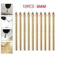thumbnail image 1 of 10Pcs 6Mm Titanium Ceramic Tile Glass Drill Bit Tungsten Carbide Spear Head, 1 of 8