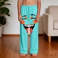 thumbnail image 4 of Boys Face Expression Print Sweatpants Novelty Sweat Pants Summer Funny Beach Trousers for Kids 4-14 Years Green 12-13 Years, 4 of 7