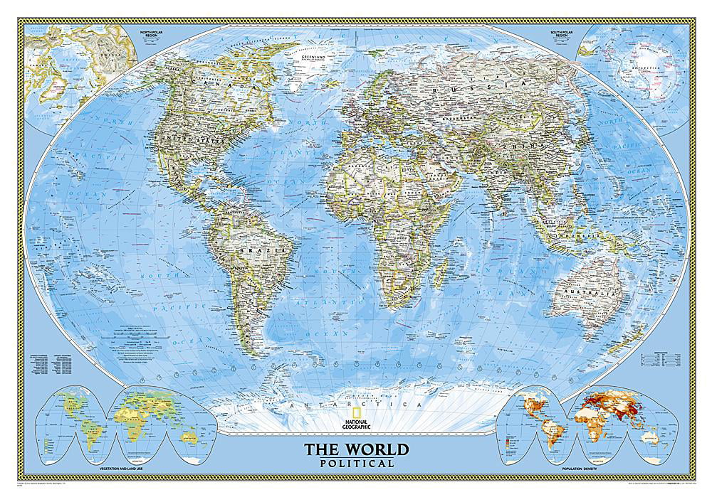 National Geographic World Classic Wall Map Laminated 435 X 305