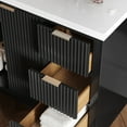 thumbnail image 3 of ARIEL Milan 55 Inch Single Oval Sink Bathroom Vanity with Pure White Quartz Countertop 1.5 Inch in Black, 3 of 7