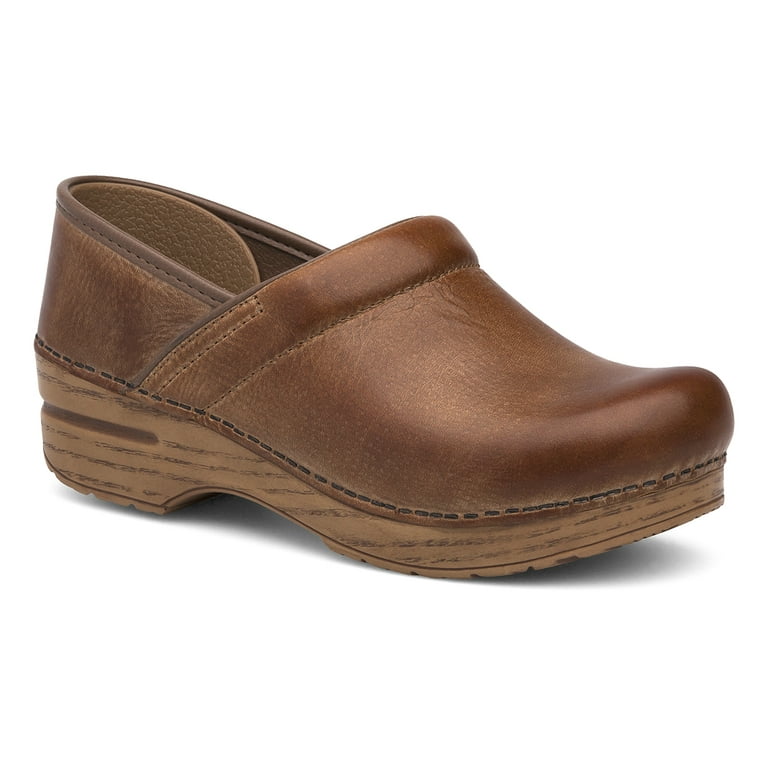 Dansko Womens Professional Distressed Leather Slip On Clogs Walmart