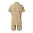 thumbnail image 3 of Coduop Men Short Sleeve Button Down T Shirt Short Set Summer Casual Outfits M-2XL, 3 of 5