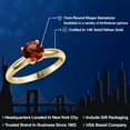 thumbnail image 2 of Gem Stone King 14K Yellow Gold Red Garnet Engagement Ring for Women | 1.50 Cttw | Round 7MM | Gemstone January Birthstone | Size 9, 2 of 6