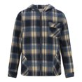 thumbnail image 3 of Bcresic Fall,Men's Outerwear,Classic Flannel Shacket with Hood Retro Plaid Coat,Teen Boys Academy Fashion Jackets(Blue,3X-Large), 3 of 5