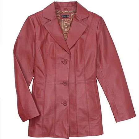 Women's Paneled Leather Coat