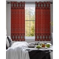 thumbnail image 3 of Red Boho Sheer Curtains 54 Inch Length 2 Panels Set for Living Room/Bedroom, Vintage Ethnic Tribe Abstract Art Retro Kitchen Curtains Grommet Semi-Sheer Curtains Drapes Window Treatments 42"x54"x2, 3 of 7