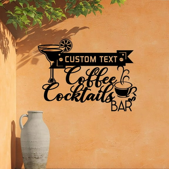 Custom Cocktail And Coffee Bar Metal Wall Art Bar Sign Personalized Coffee Lover Name Sign Home Decor Kitchen Decor Patio Sign