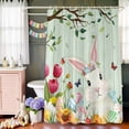 thumbnail image 5 of Shower Curtain for Bathroom Easter Pastoral Flower Rabbit Waterproof Bath Curtains Shower Curtains with Hooks,Spring Plant Leaf Green Wooden Bathroom Curtain Privacy Drapes for Bathtubs 72x72in, 5 of 8