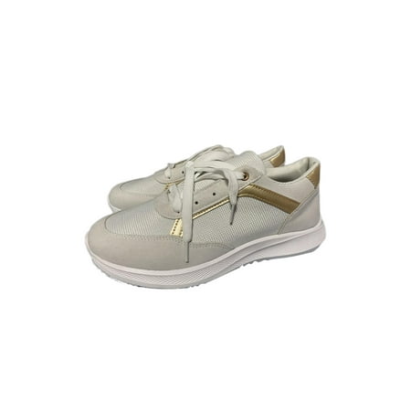 

Eloshman Womens Walking Shoes Low Top Casual Sneaker Lace Up Sneakers Hiking Lightweight Non-Slip Flats Comfort Running Shoe White 5
