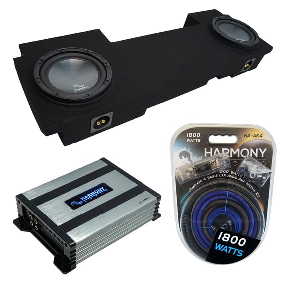 02-13 GMC Sierra HD Crew Truck Harmony R104 Dual 10" Sub Box & HA-A400.1 Amp