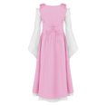 thumbnail image 4 of inhzoy Renaissance Dress for Girls Medieval Princess Costume Retro Lace-up Maxi Dress Halloween Dress up Pink 14, 4 of 7