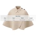 thumbnail image 3 of Fewfanhot Collared Wool Blend Cape Shawl, Button Detail Wrap Poncho for Women Daily Business Casual Wear, 3 of 5