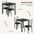 thumbnail image 4 of Dining Table for 2, Small Table and Chairs Set of 2, Dinette Set for 2, Square Dinner Table Set, 3 Piece Kitchen & Dining Room Sets for Small Space (Black, Dining Table with 2 Chairs), 4 of 9