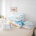 thumbnail image 5 of 7Pcs Twin Comforter Set with Sheets, Cute Dolphin Marine Life Bedding Bed in a Bag Bedding - 1 Comforter, 1 Flat Sheet 1 Fitted Sheet 2 Pillowcases 2 Throw Pillow Covers, 5 of 6