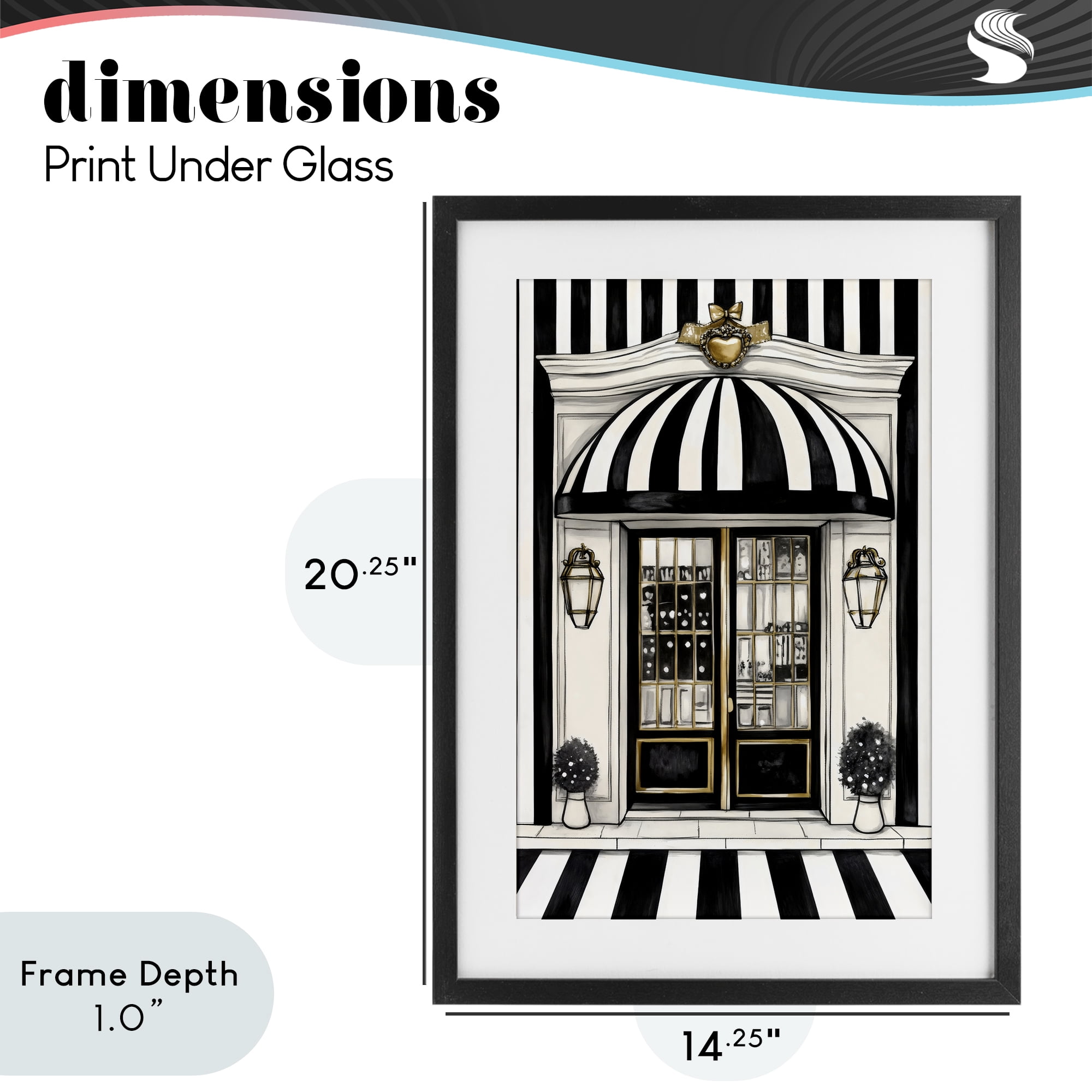 Stupell Industries Paris Storefront Facade Black Framed Print Under Glass, design by Petal Prints Design