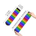 thumbnail image 4 of Rateoe Colorful Glitter Rainbow Pattern Quarter Crew Socks,Toe Seamed Ankle Socks,Cotton Cushioned Breathable Athletic Crew Sports Socks, 4 of 7