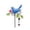 Blue-#1034, variant on Bird Garden Stakes, Metal Shaking Head Bird Decorative Yard Stakes, Rust Resistant Outdoor Garden Art for Lawn Patio Pathway, Colorful Bird and Wildflower Garden Accent (14.2 Inch)