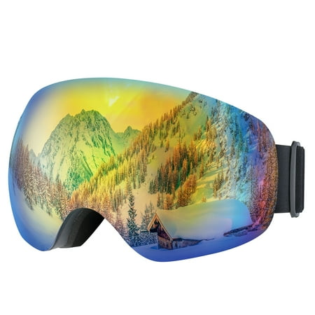 Spherical Series Goggles - VicTsing Adult Ski Snowboarding Goggles, Unisex Snow Goggles with Anti-fog and UV400 Protection Treatment, Super-wide Angle and Spherical Lens, for Men and Women (Blue)