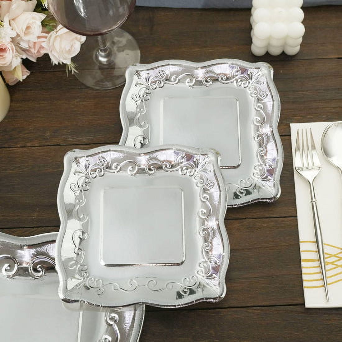 SMALL SQUARE DISPOSABLE PAPER PARTY PLATES - GEO MARBLE (8/pkg) – AyaZay  Wedding Shoppe