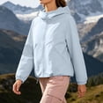 thumbnail image 5 of CFLVAEK Plus Size Rain Jacket for Women Lightweight Waterproof Hooded Windbreaker Spring Fall Hiking Outdoor Raincoat with Hood Light Blue L, 5 of 10