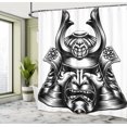 thumbnail image 5 of Ambesonne Japanese Shower Curtain, Samurai Martial, 69"Wx84"L, Black White, 5 of 5
