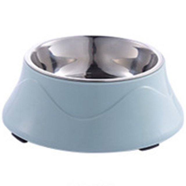 Cuenco redondo de plástico para perros de acero inoxidable, cuenco para gatos, cuenco para alimentos para mascotas, cuenco para mascotas de doble capa y doble propósito MFZFUKR CPB-DE-SSW2209-2