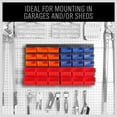 thumbnail image 4 of 30-Bin Wall-Mounted Storage Rack System - Heavy-Duty Garage Tool Organizer for Screws, Nuts, Bolts, Nails, , and Small Hardware Parts - Easy Installation and Customizable Red Blue Orange, 4 of 9