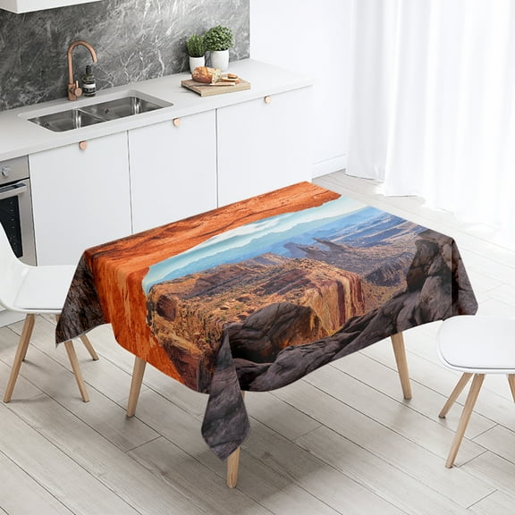 Grand Canyon Tablecloth Natural Scenery Restaurant Table Decoration Antifouling Waterproof Rectangular