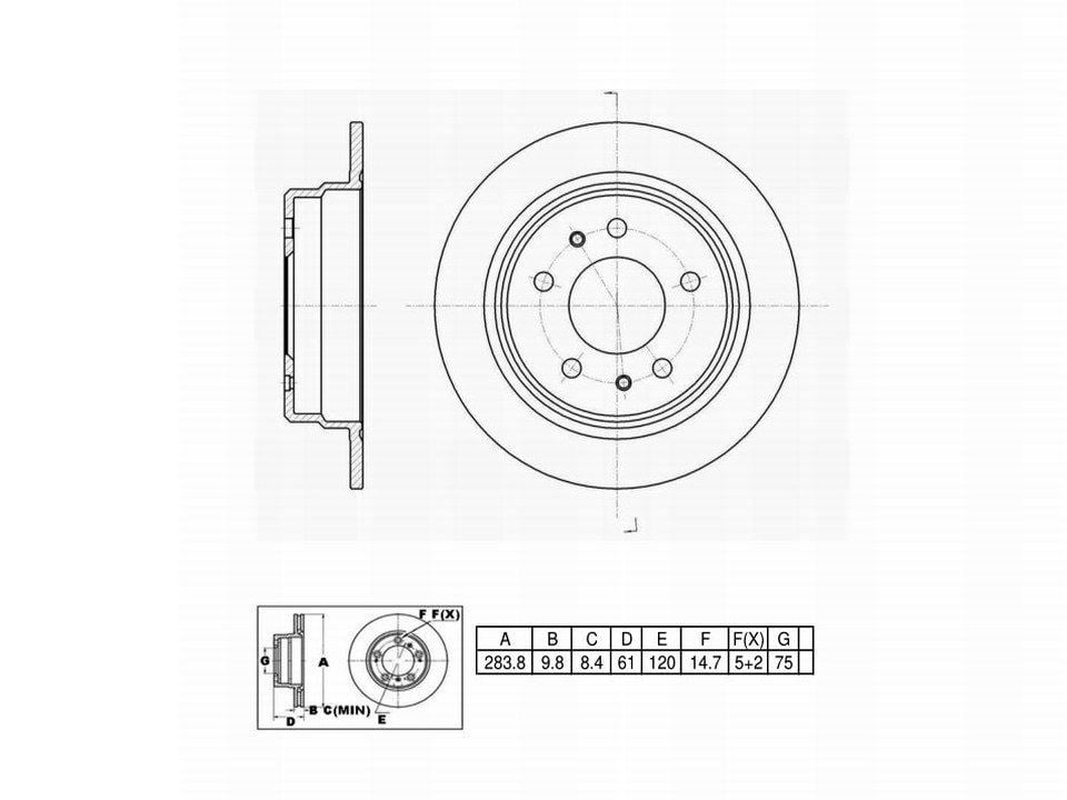 Winstop Brake Rotor, Rear WS229674, BMW 524td 1986-1985