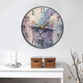 thumbnail image 2 of WOBOGO Fluffy Cat Wearing A Magic Hat Acrylic Wall Clock Battery Operated 11.9in Silent No Tick Bedroom Living Room Office Classroom Decoration, 2 of 10