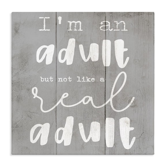 Stupell Industries Contemporary Real Adult Funny Word Design Canvas Art, 17 x 17, by Lil' Rue
