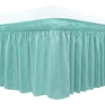 thumbnail image 1 of GFDYREE Wrap Around Bed Skirts for Queen Beds with 18 Inches Drop, Aqua Elastic Dust Ruffles Easy Fit Wrinkle & Fade Resistant Silky Luxurious Fabric Solid Machine Washable, 1 of 7