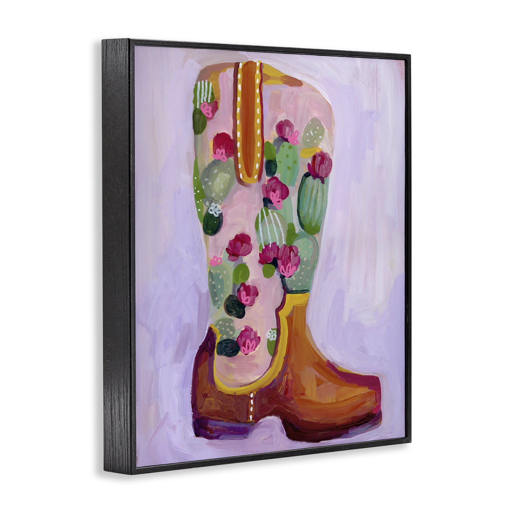 Desert Day Dream Boots Black Framed Giclee Art, design by Ashley Davis